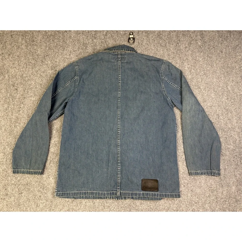 Men's Polo Ralph Lauren Sport Denim Blue Jean Chore Jacket Size Large Vintage 90 - Picture 3 of 8
